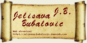 Jelisava Bubalović vizit kartica